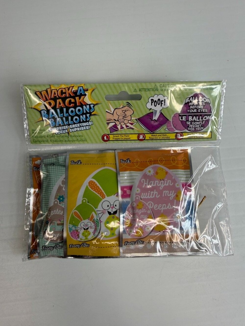 Wack A Pack Balloons Easter Set Egg Rabbit Self Inflating Learn Collect Party Ni